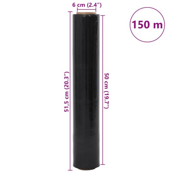 vidaXL Stretch Film 2 ks Čierna 17 μm 50 cm x 150 m – Obrázok 7