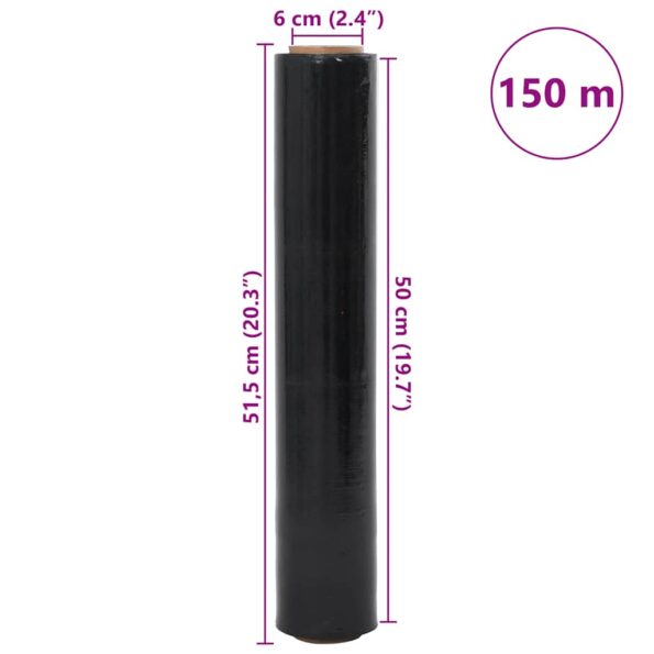 vidaXL Stretch Film 2 ks Čierna 20 μm 50 cm x 150 m – Obrázok 7