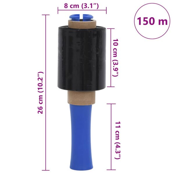 VidaXL stretch fólie 50 ks Čierna 23 µm 10 cm x 150 m – Obrázok 9