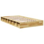 vidaXL Rám postele bez matraca 90x190 cm Dub z masívneho dreva – Obrázok 8
