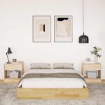 VidaXL Rám postele bez matraca 120x190 cm Dub z masívneho dreva – Obrázok 4