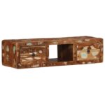 vidaXL TV skrinka na stenu 100x32x25 cm Rekultivované masívne drevo – Obrázok 12