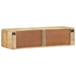 vidaXL TV skrinka na stenu 100x32x25 cm masívne drevo hrubé mango – Obrázok 4