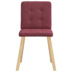 vidaXL Jedálenské stoličky 2 ks, vínovo červené, látka – Obrázok 4