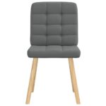 vidaXL Jedálenské stoličky 2 ks tmavosivé látkové – Obrázok 4