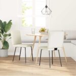 vidaXL Jedálenské stoličky 2 ks krémové zamatové – Obrázok 2