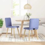 vidaXL Jedálenské stoličky 2 ks džínsová modrá látkové – Obrázok 2