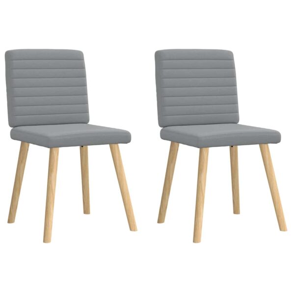 vidaXL Jedálenské stoličky 2 ks bledosivé látkové – Obrázok 2