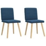 vidaXL Jedálenské stoličky 2 ks modré látkové – Obrázok 2