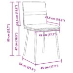 vidaXL Jedálenské stoličky 2 ks krémové zamatové – Obrázok 9