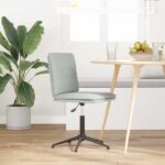 vidaXL Jedálenská stolička bledosivá zamatová – Obrázok 2