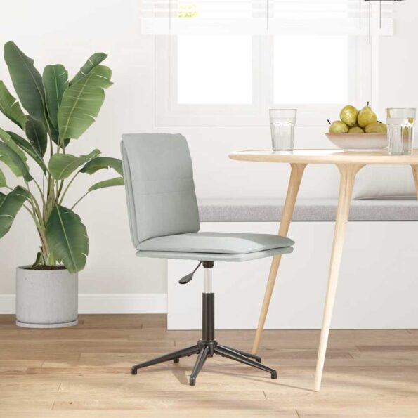 vidaXL Jedálenská stolička bledosivá zamatová – Obrázok 2