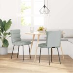 vidaXL Otočné jedálenské stoličky 2 ks bledosivé zamatové – Obrázok 2