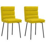 vidaXL Jedálenské stoličky 2 ks žlté zamatové