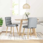 vidaXL Jedálenské stoličky 2 ks bledosivé látkové – Obrázok 2