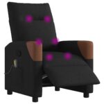 vidaXL Elektrické masážne kreslo čierne látka – Obrázok 3