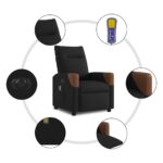 vidaXL Elektrické masážne kreslo čierne látka – Obrázok 10