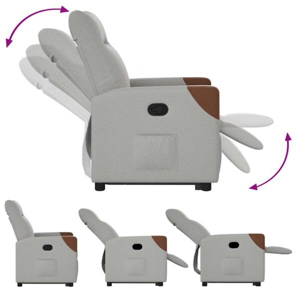 vidaXL Zdvíhacie a sklápacie kreslo oblakšedá látka – Obrázok 8