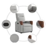 vidaXL Zdvíhacie a sklápacie kreslo oblakšedá látka – Obrázok 10