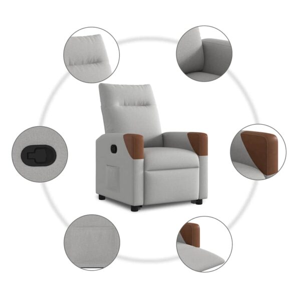 vidaXL Zdvíhacie a sklápacie kreslo oblakšedá látka – Obrázok 10