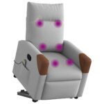 vidaXL Zdvíhacie a sklápacie masážne kreslo oblakšedá látka – Obrázok 3