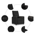 vidaXL Elektrické sklápacie kreslo čierne látkové – Obrázok 10