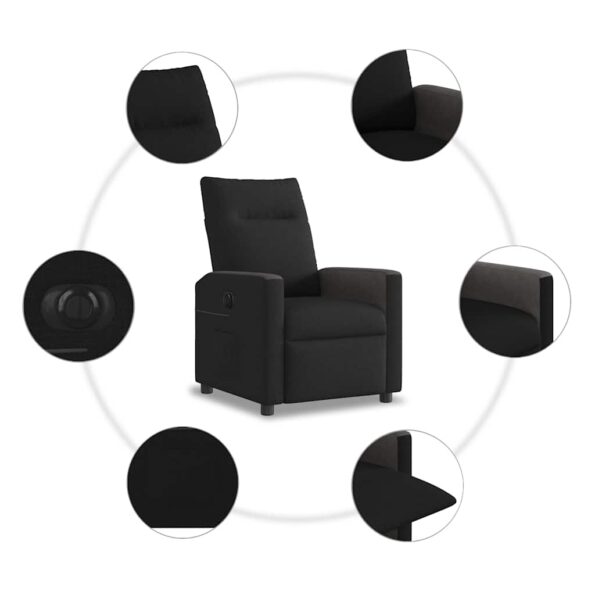 vidaXL Elektrické sklápacie kreslo čierne látkové – Obrázok 10
