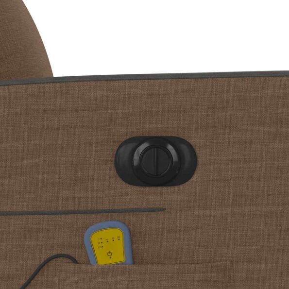 vidaXL Elektrické masážne sklápacie kreslo hnedé látka – Obrázok 12