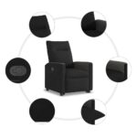 vidaXL Zdvíhacie sklápacie kreslo čierne látka – Obrázok 10