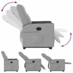 vidaXL Elektrické zdvíhacie sklápacie kreslo oblakšedá látka – Obrázok 8