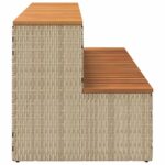 VidaXL vírivka Step Béžová 100x50x50,5 cm polyratan a masívna akácia – Obrázok 5