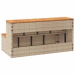 VidaXL vírivka Step Béžová 100x50x50,5 cm polyratan a masívna akácia – Obrázok 6