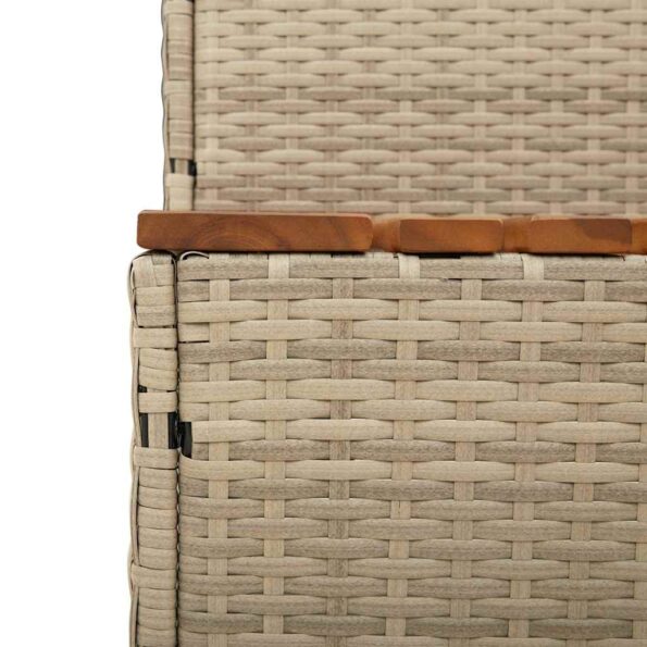 VidaXL vírivka Step Béžová 100x50x50,5 cm polyratan a masívna akácia – Obrázok 7
