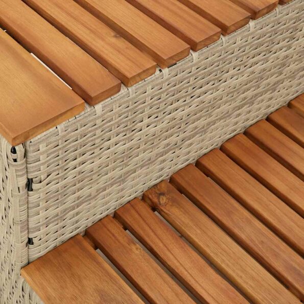 VidaXL vírivka Step Béžová 100x50x50,5 cm polyratan a masívna akácia – Obrázok 8