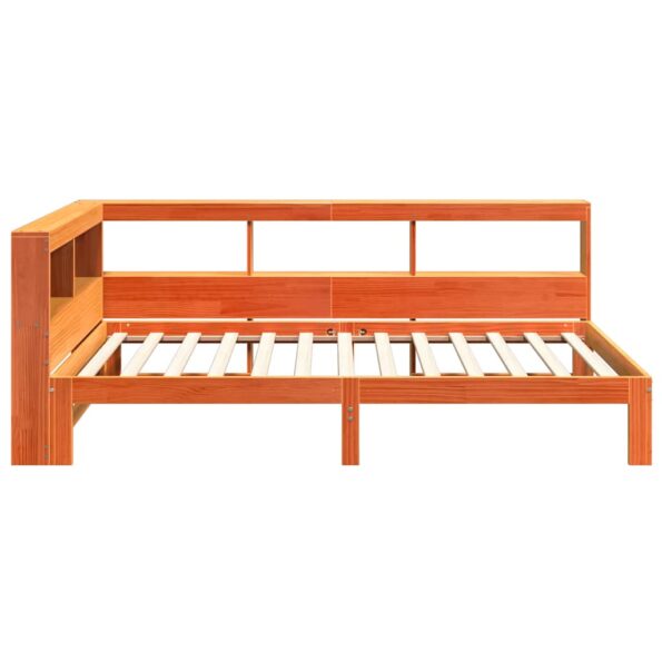 vidaXL Posteľ s knižnicou bez matraca vosková 75x190 cm borovica – Obrázok 8