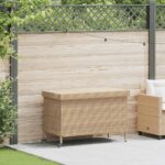 vidaXL záhradný úložný box s kolieskami zmiešaná béžová 110x55x73 cm – Obrázok 2