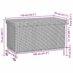 vidaXL záhradný úložný box s kolieskami zmiešaná béžová 110x55x73 cm – Obrázok 11