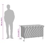 vidaXL záhradný úložný box s kolieskami zmiešaná béžová 110x55x73 cm – Obrázok 12