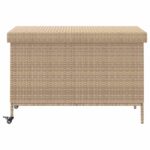 vidaXL záhradný úložný box s kolieskami zmiešaná béžová 110x55x73 cm – Obrázok 4