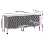 vidaXL záhradný úložný box s kolieskami Béžová 160x55x75 cm Poly ratan – Obrázok 11