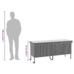 vidaXL záhradný úložný box s kolieskami Béžová 160x55x75 cm Poly ratan – Obrázok 12
