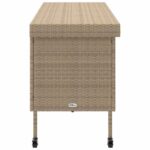 vidaXL záhradný úložný box s kolieskami Béžová 160x55x75 cm Poly ratan – Obrázok 5