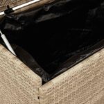 vidaXL záhradný úložný box s kolieskami Béžová 160x55x75 cm Poly ratan – Obrázok 8