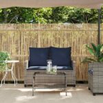 vidaXL 2-miestna záhradná pohovka so stolom vankúše sivý polyratan – Obrázok 4