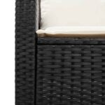 VidaXL záhradná pohovka 3-miestna s vankúšmi a stolíkom čierneho – Obrázok 10