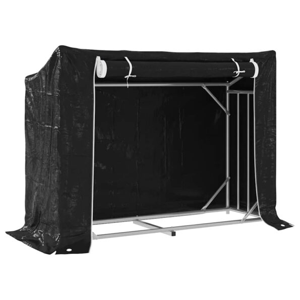 vidaXL Regál na krbové drevo s pláštenkou 151x60,5x110,5 cm – Obrázok 2