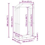 vidaXL Regál na krbové drevo s pláštenkou 100x60x200 cm – Obrázok 12