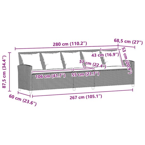 VXL8721158655547_g_en_hd_7.jpg VidaXL Záhradná pohovka 5-miestna s vankúšmi Béžový polyratan – Obrázok 9