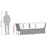 vidaXL Záhradná pohovka s vankúšmi hnedá polyratan – Obrázok 10