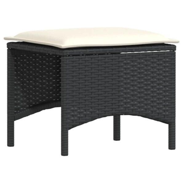 vidaXL 4-dielna záhradná jedálenská sada s vankúšmi čierna polyratan – Obrázok 7